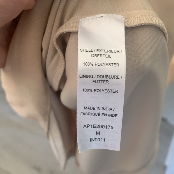 Adrianna Papell Rose champagne Beaded‎ Bodice Dress sz 4 wedding chiffon prom - Picture 14 of 16